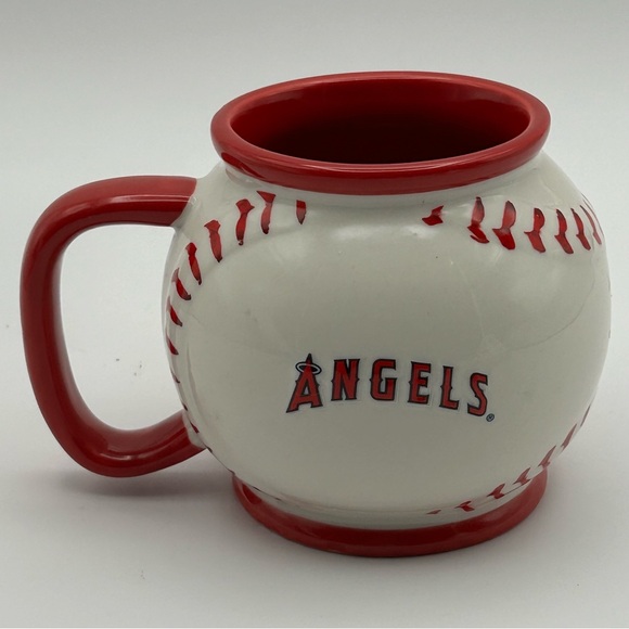 2013 BOELTER BRAND ANGELS CUP MUG BASEBALL DESIGN RED WHITE 3-3/4”TALL - Picture 2 of 9